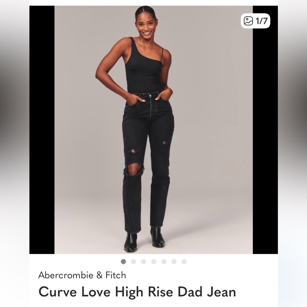 Abercrombie & Fitch Curve Love Black High Rise Jeans